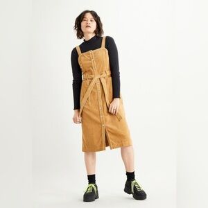 Levi’s Calla Corduroy Midi Dress Tan Women’s Sz S